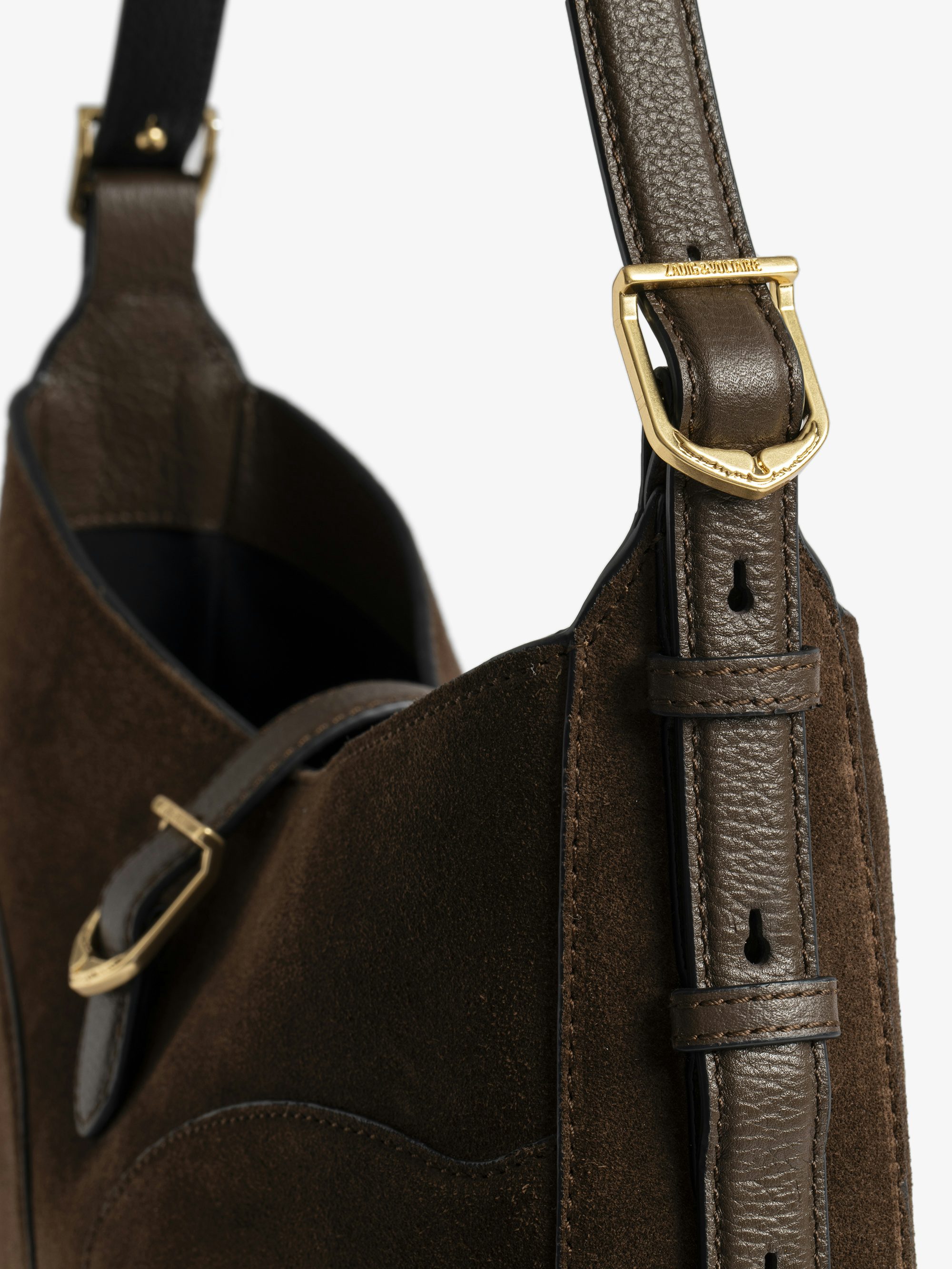Moonrise Hobo Bag - Hobo bag in suede with leather handle and signature wings.